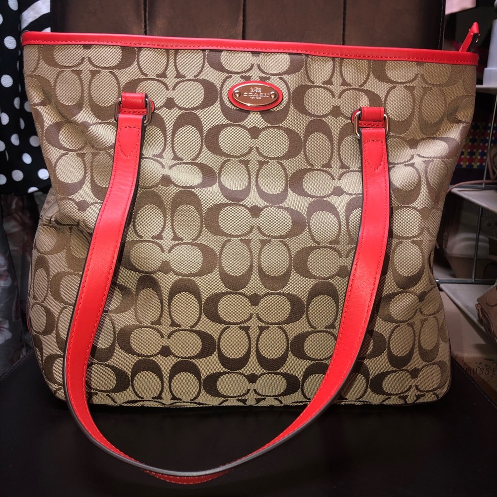 NWT Coach Red Tote Bag